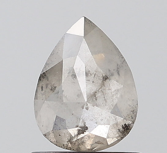 1.02 ct. Pear Rosecut Natural Salt and pepper Diamond