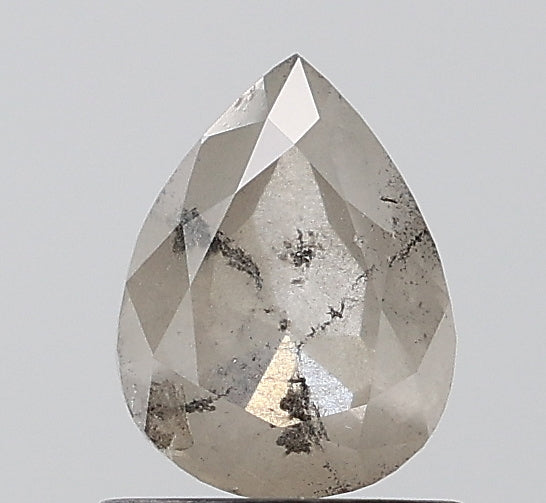 1.02 ct. Pear Rosecut Natural Salt and pepper Diamond