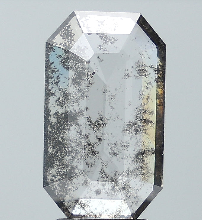 2.38 ct. Emrald Stepcut Salt and pepper Lab Grown Diamond