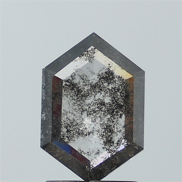 1.15 ct. Hexagon Stepcut Salt and pepper Lab Grown Diamond