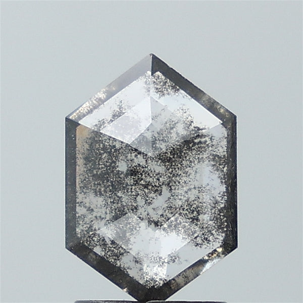 1.15 ct. Hexagon Stepcut Salt and pepper Lab Grown Diamond