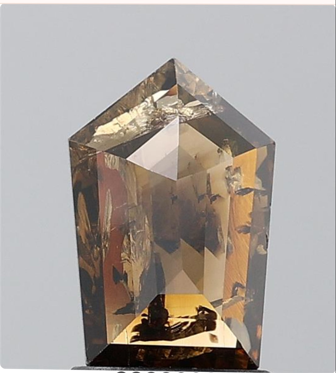 1.73 ct. Shield Stepcut Natural Brown colour Diamond