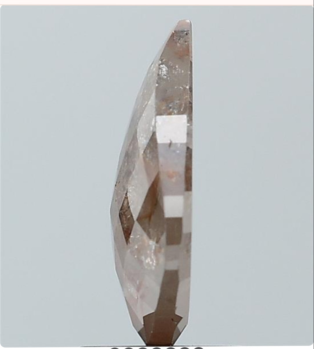 2.56 ct Pear Mat pattern Cut Natural Rustic Diamond