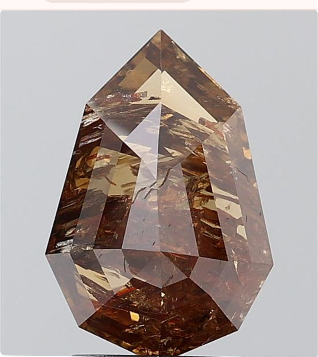 2.29 ct. Pear Step Cut Natural Brown Colour Diamond