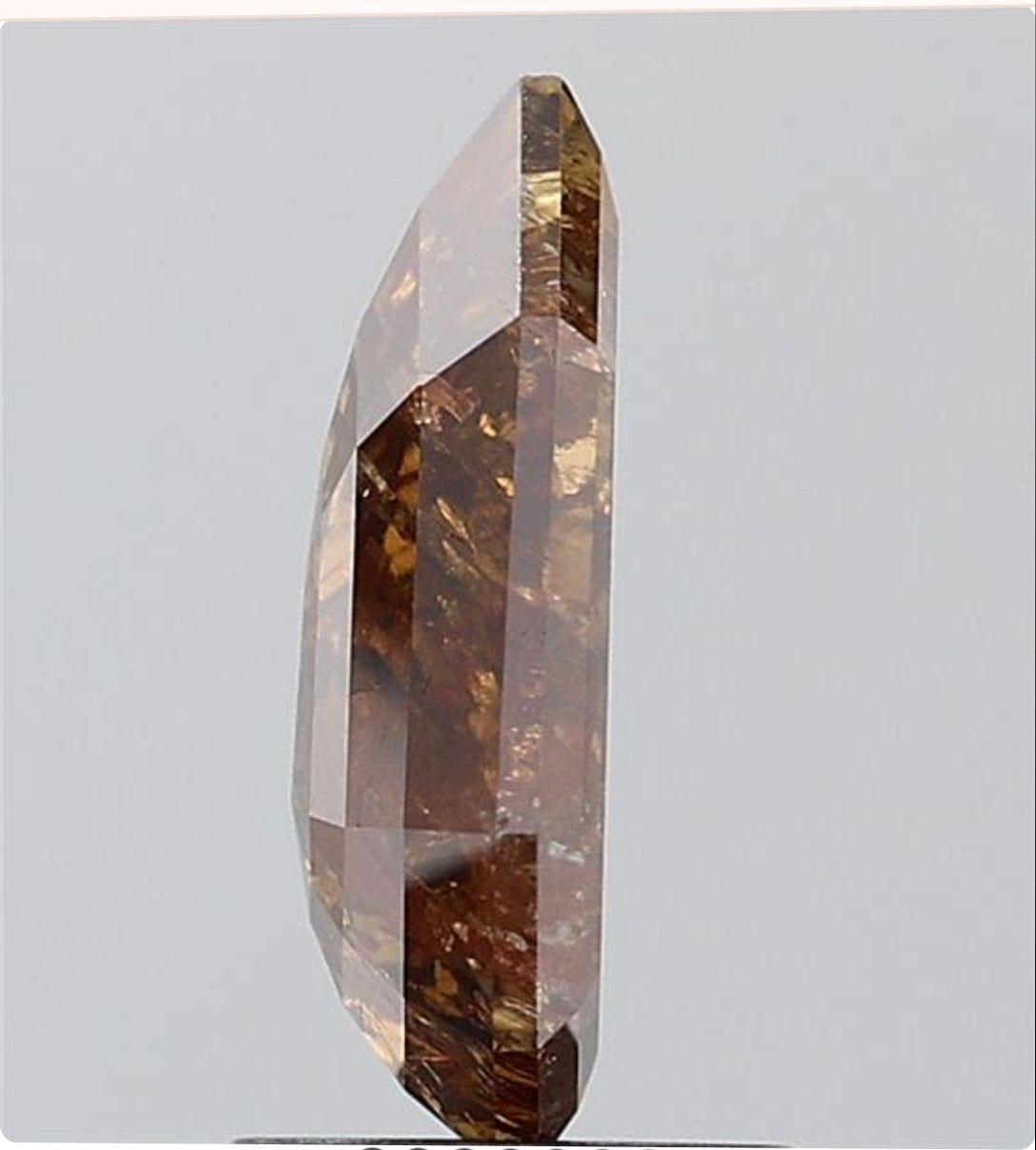 2.29 ct. Pear Step Cut Natural Brown Colour Diamond