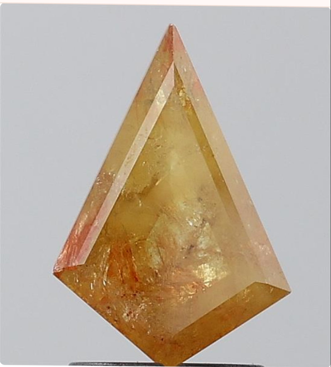1.07 ct. Kite Step Cut Natural Yellow Colour Rustic Diamond Pair