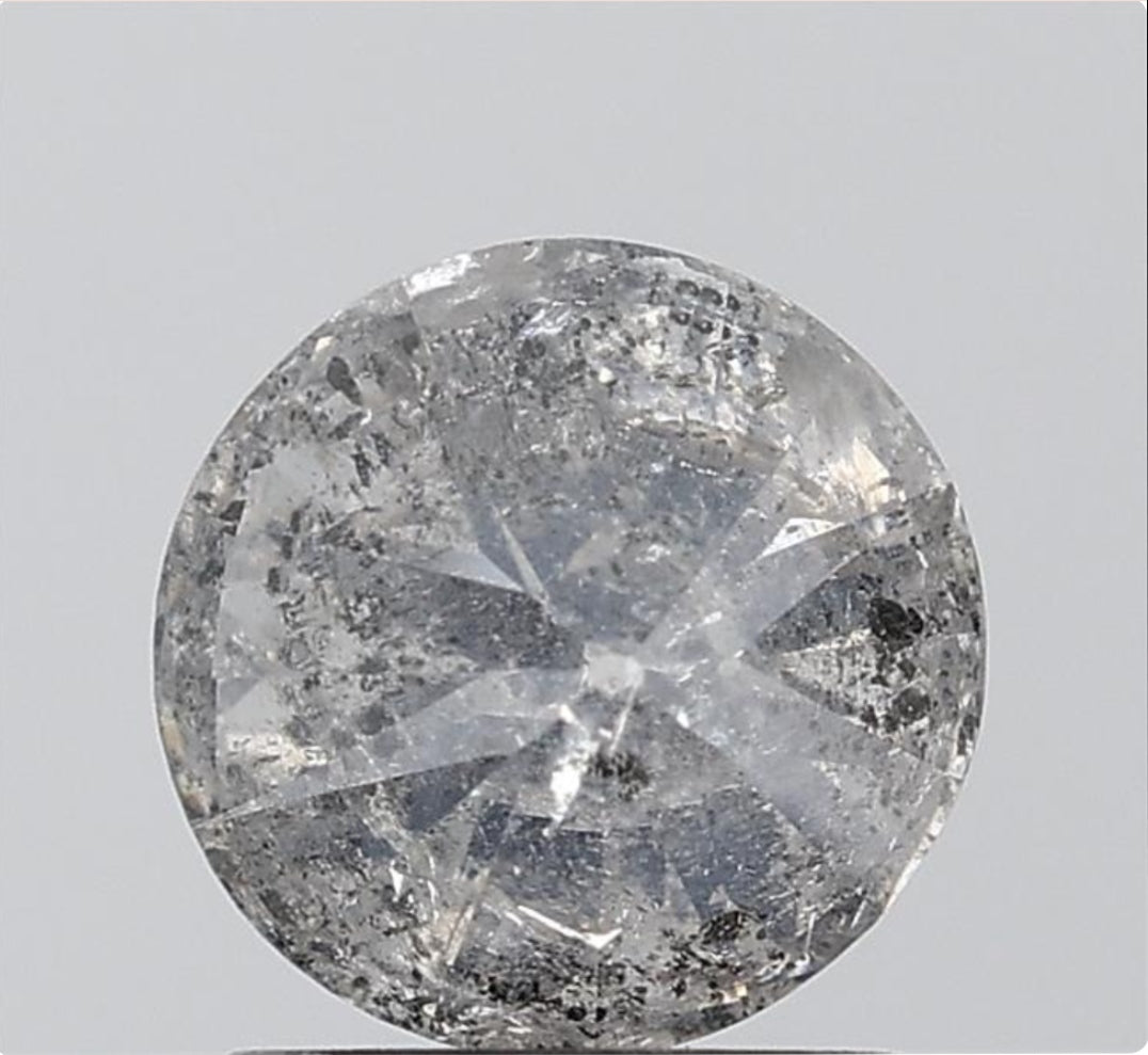 1.58 Round Brilliant Cut Natural Salt and pepper Diamond