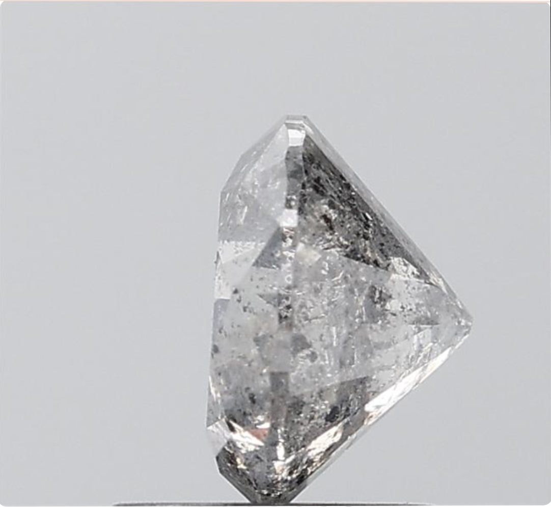 1.58 Round Brilliant Cut Natural Salt and pepper Diamond