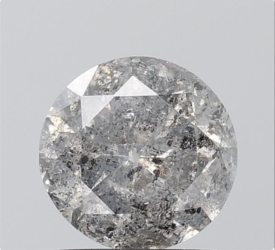1.58 Round Brilliant Cut Natural Salt and pepper Diamond