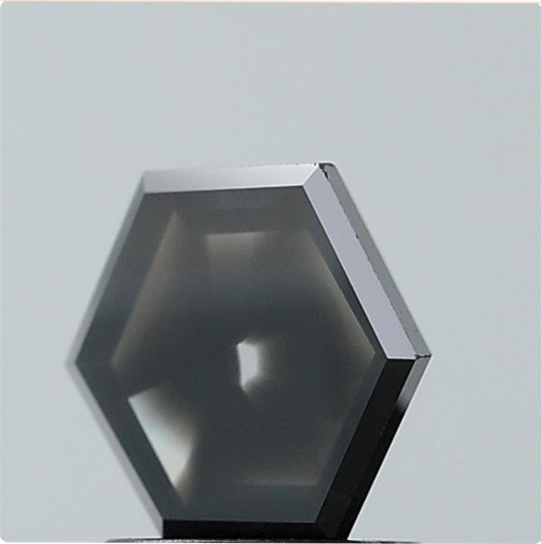 1.14 ct. Hexagon Rosecut Natural Salt and pepper pattern Diamond