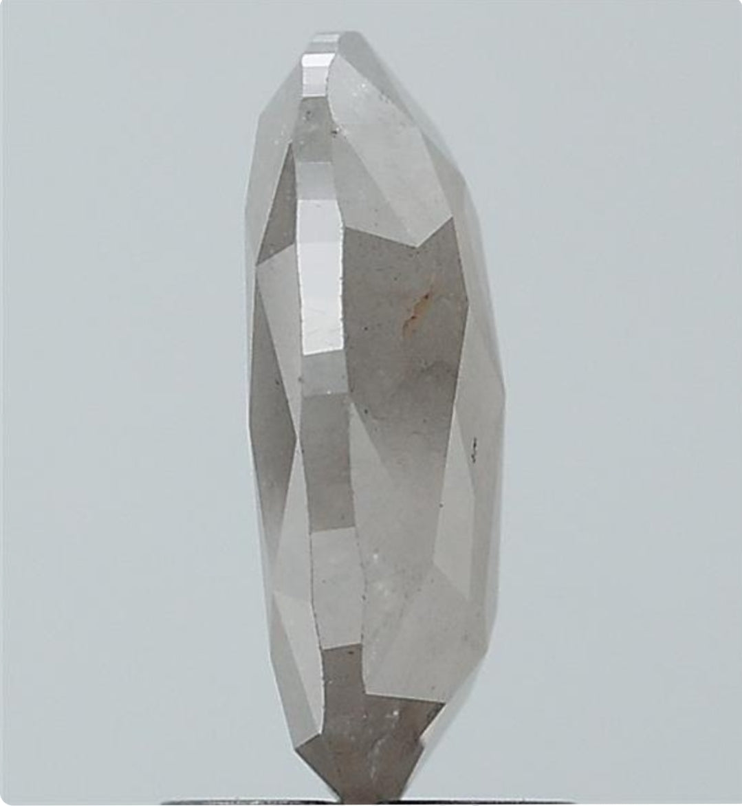 2.66 ct. Oval Rosecut Natural Salt and pepper Grey colour Diamond