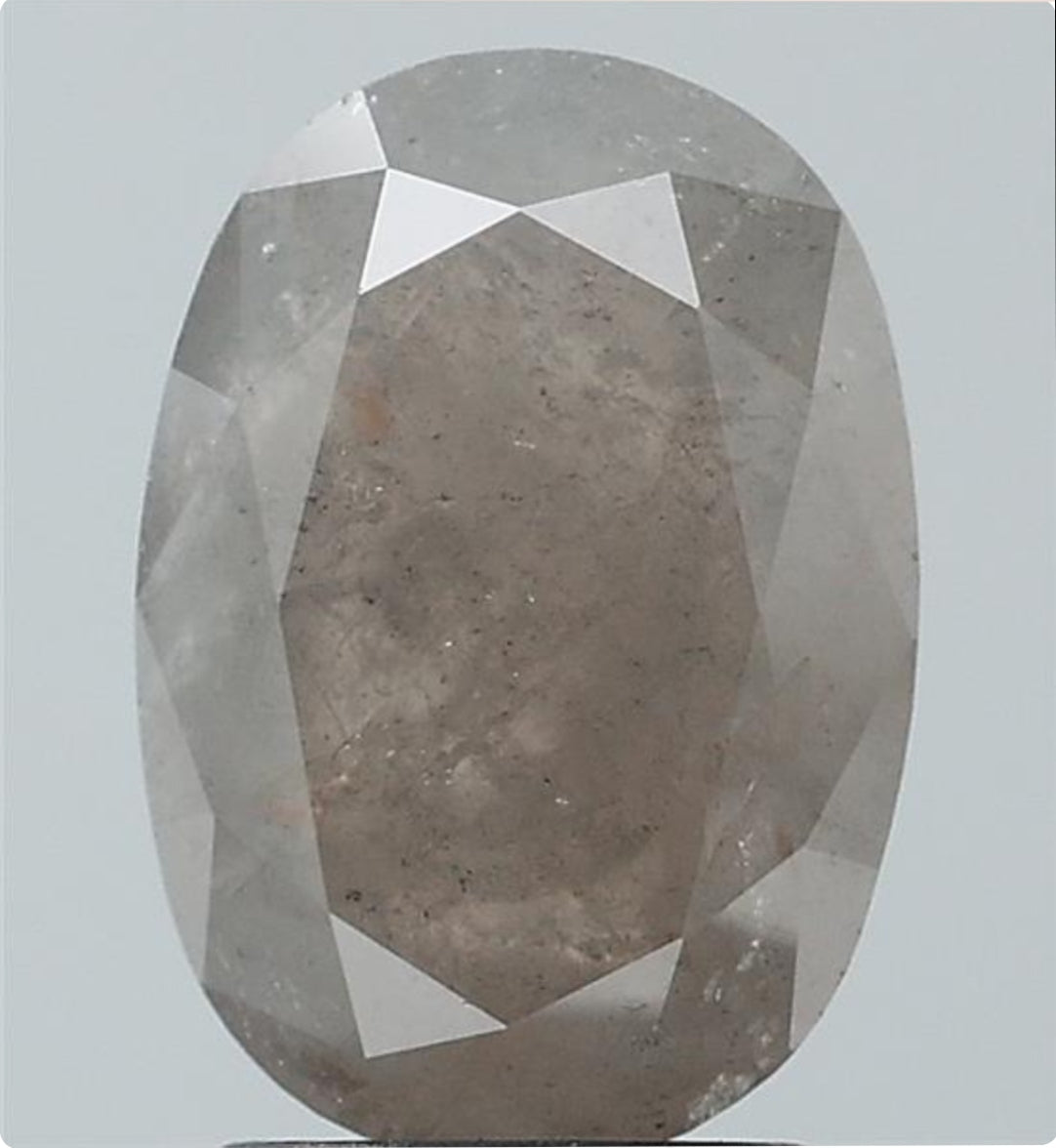 2.66 ct. Oval Rosecut Natural Salt and pepper Grey colour Diamond