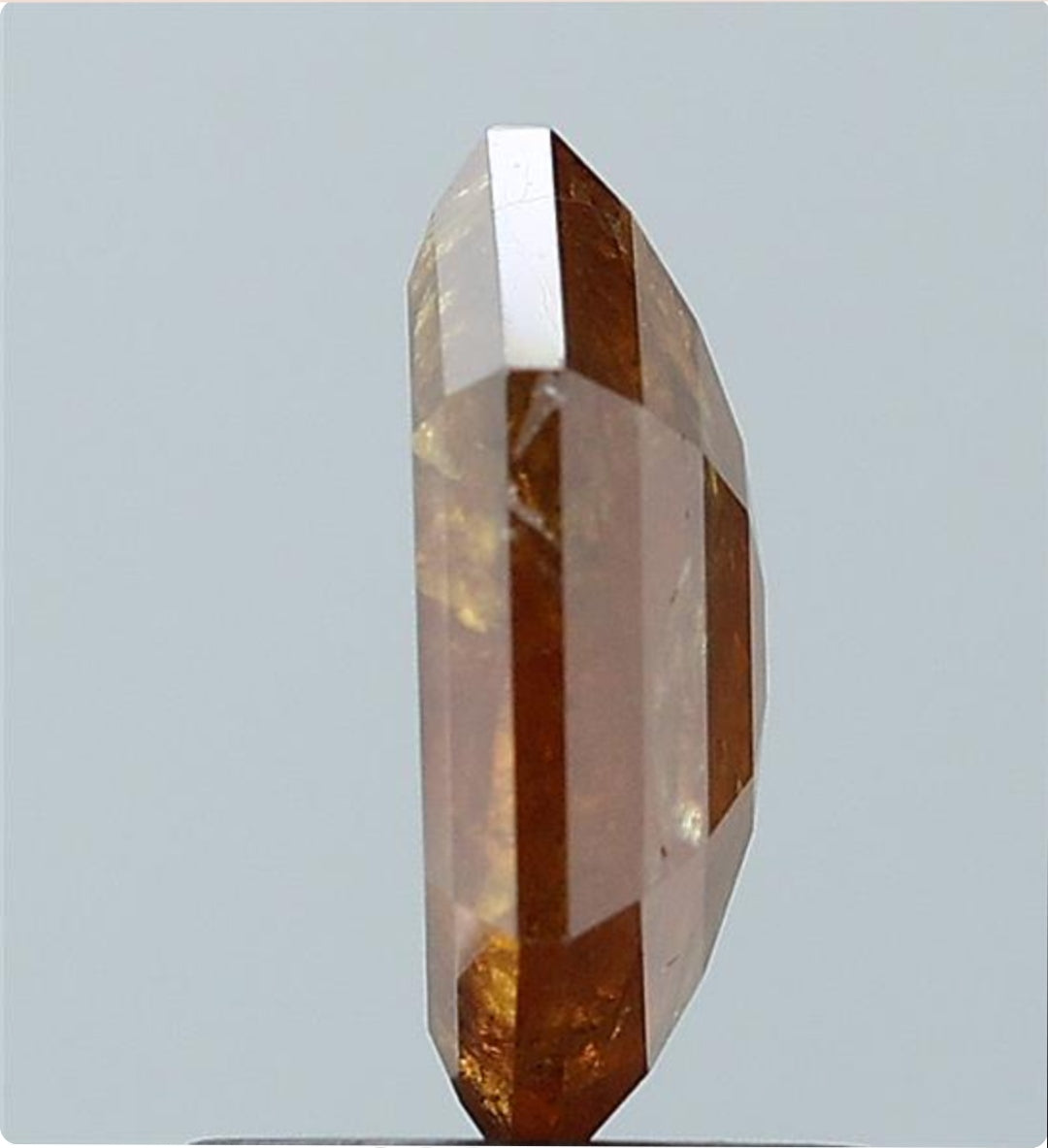 1.33 ct. Hexagon Stepcut Natural Red Brown Colour Rustic Diamond