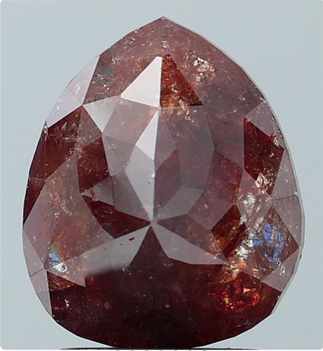 2.40 ct. Pear Rosecut Natural Red Colour Rustic Diamond