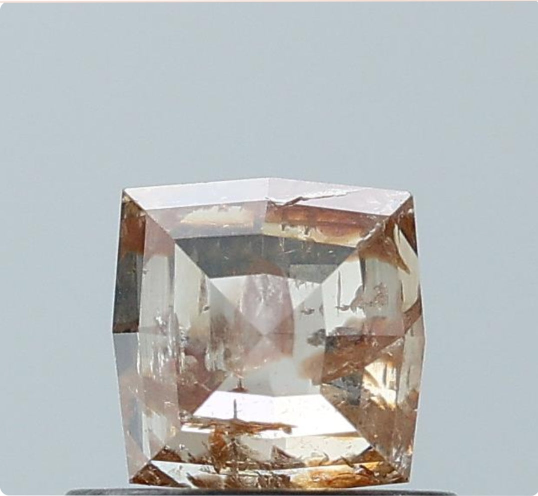 0.71 ct. Cushion Stepcut Natural Red Colour Rustic Diamond