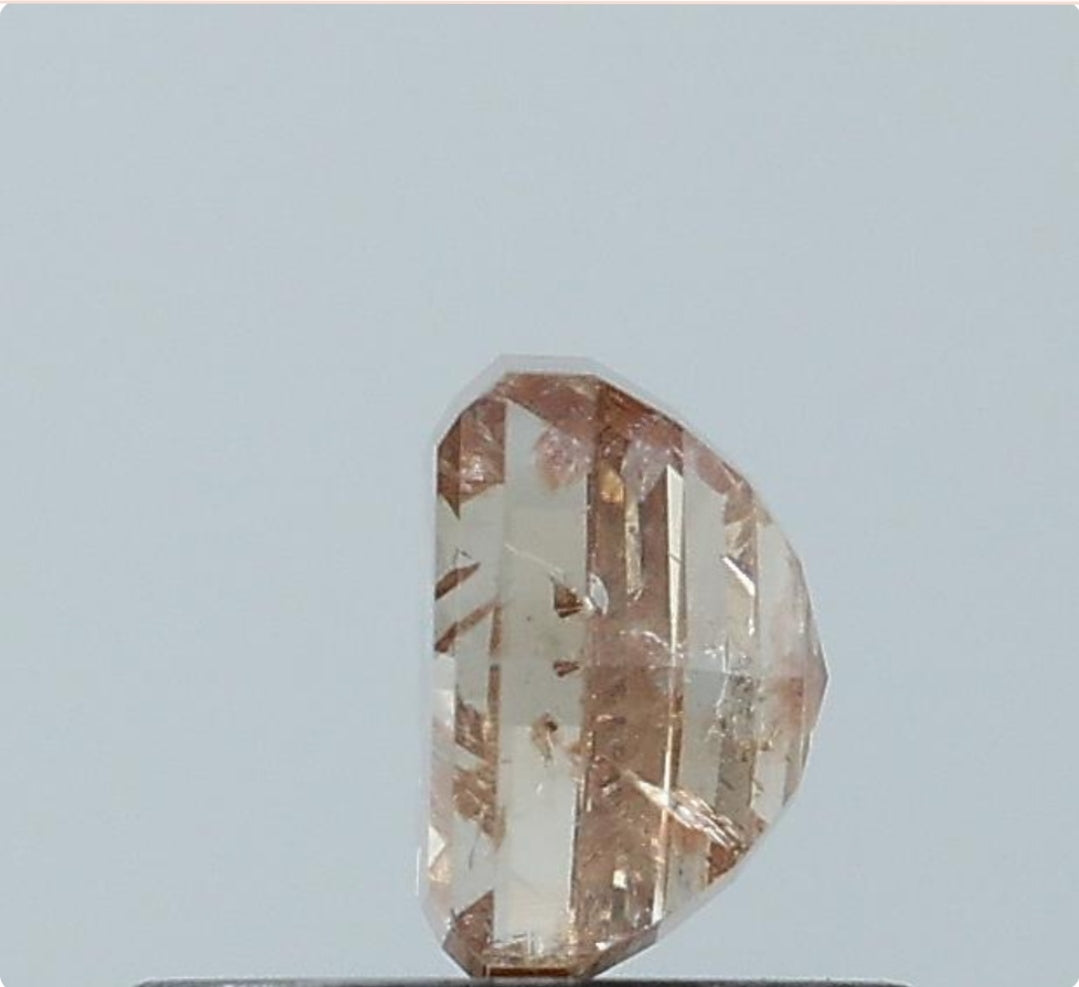 0.71 ct. Cushion Stepcut Natural Red Colour Rustic Diamond