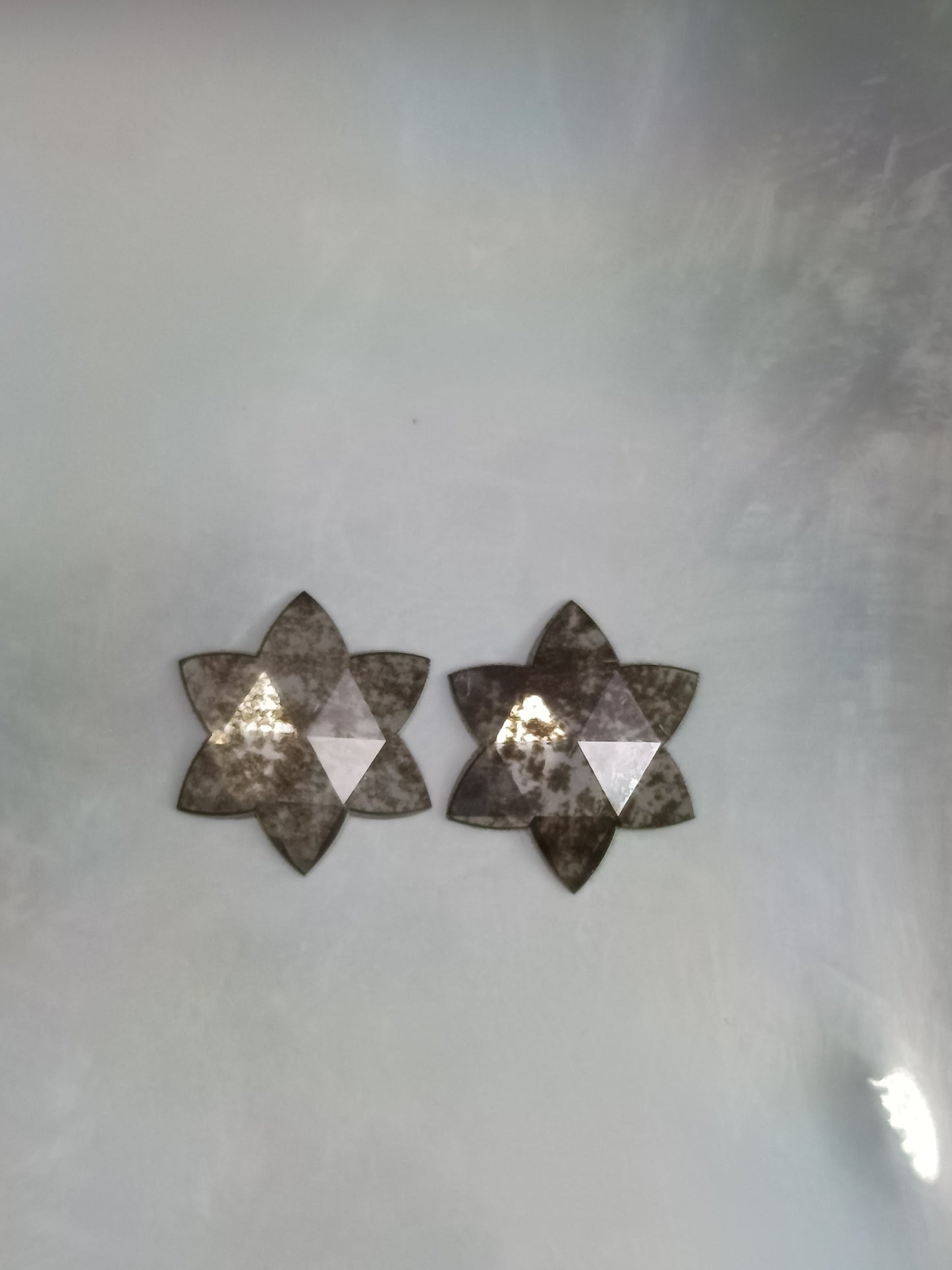 2-2.99 ct. Star Rosecut Pair Salt and pepper Lab Grown Diamond