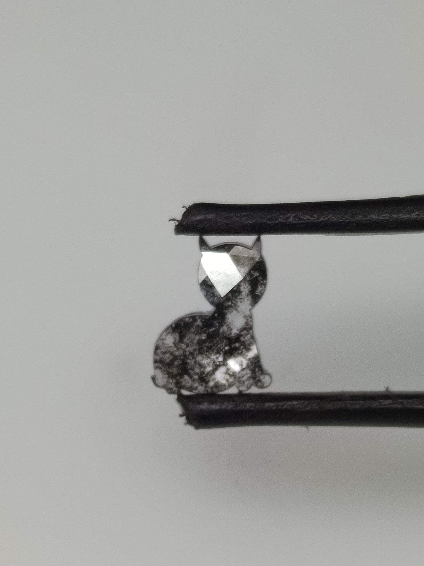 1-0.84 ct.k Cat Rosecut Salt and pepper Lab Grown Diamond