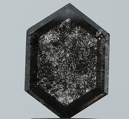 1.48 ct. Hexagon Shape Step Cut Salt and pepper Diamond