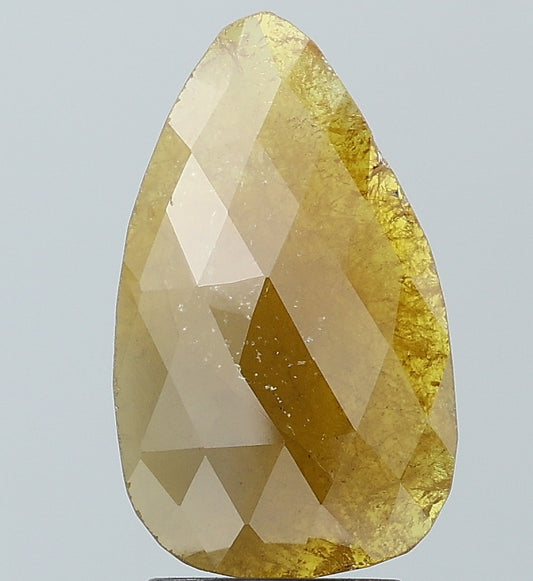 2.19 ct. Pear Mat Pattern Cut Natural yellow Colour Rustic Diamond