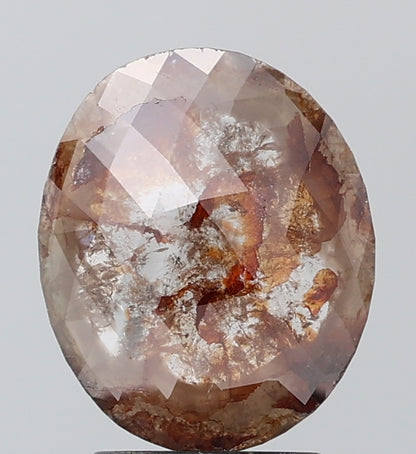 1.87 ct. Oval Mat Pattern Cut Natural Red Colour Rustic Diamond