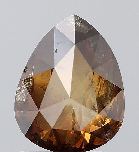 1.25 ct Pear Rose Cut Natural Brown Colour Diamond