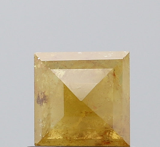 0.76 ct. Square Stepcut Natural yellow Colour Rustic Diamond