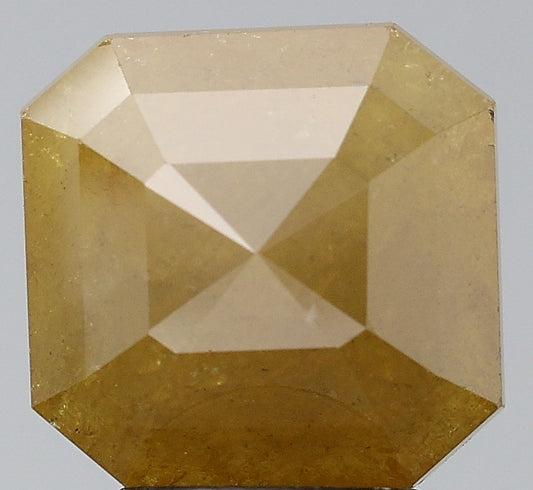 3.81 ct. Cushion Step Cut Natural yellow Colour Rustic Diamond