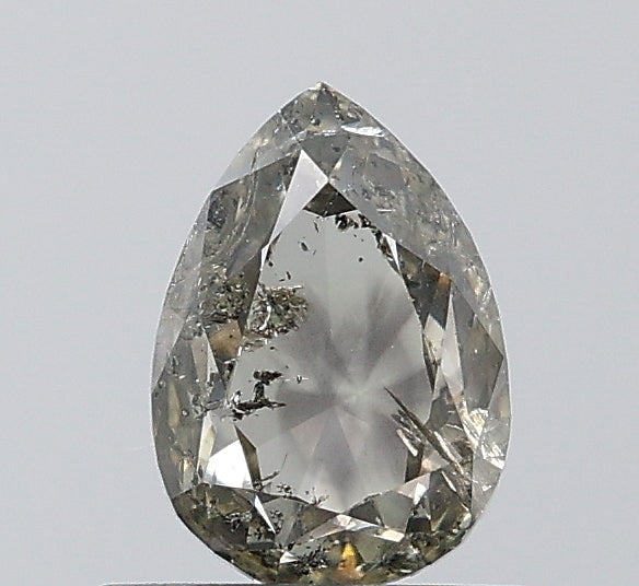 1.03 ct. Pear Rose Cut Natural Salt and pepper Diamond