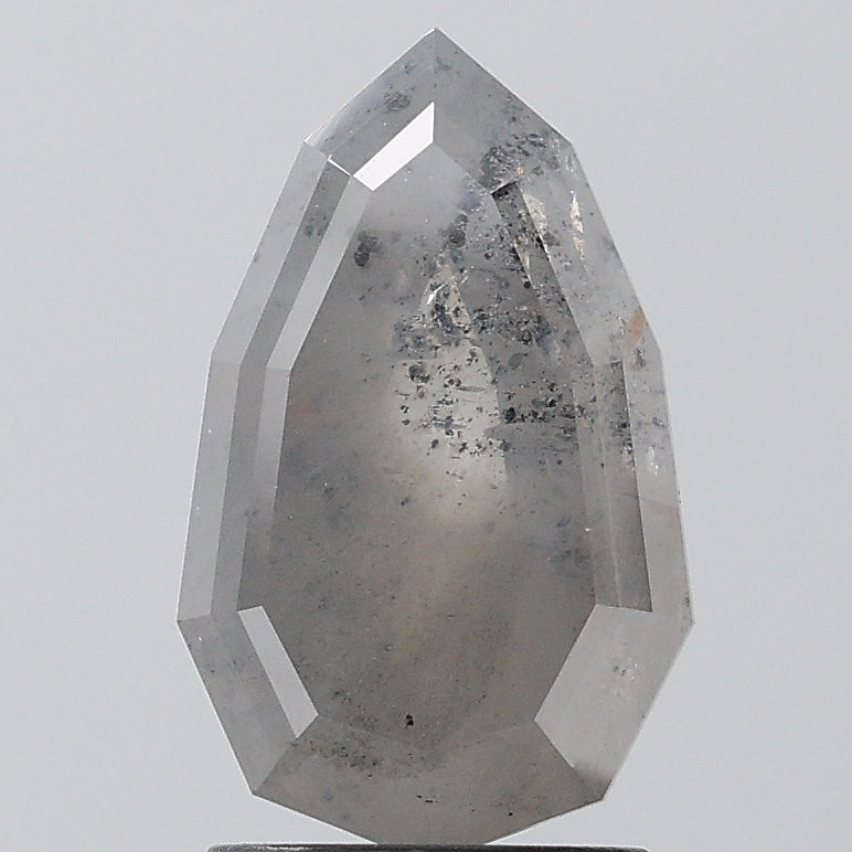 2.73 ct. Pear Step Cut Natural Salt and pepper Diamond