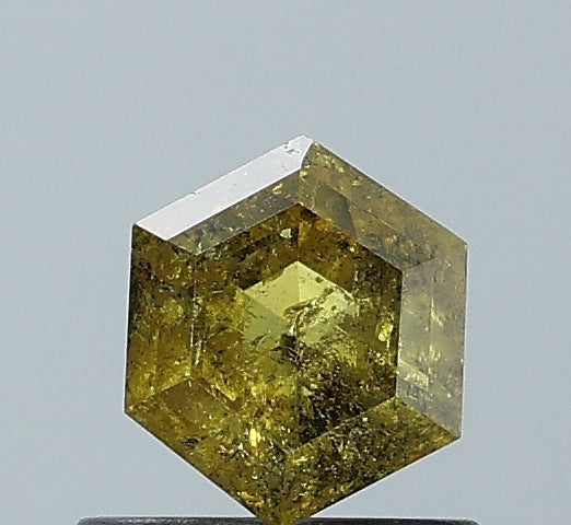 0.84 ct. Hexagon Stepcut Natural yellow -Green Colour Diamond