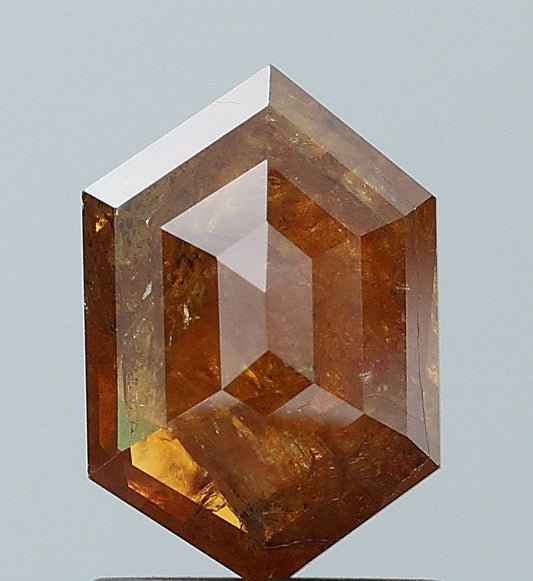 1.33 ct. Hexagon Stepcut Natural Red Brown Colour Rustic Diamond