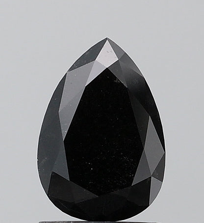 1.45 ct. Pear Brilliant Natural Fancy Black Color Diamond