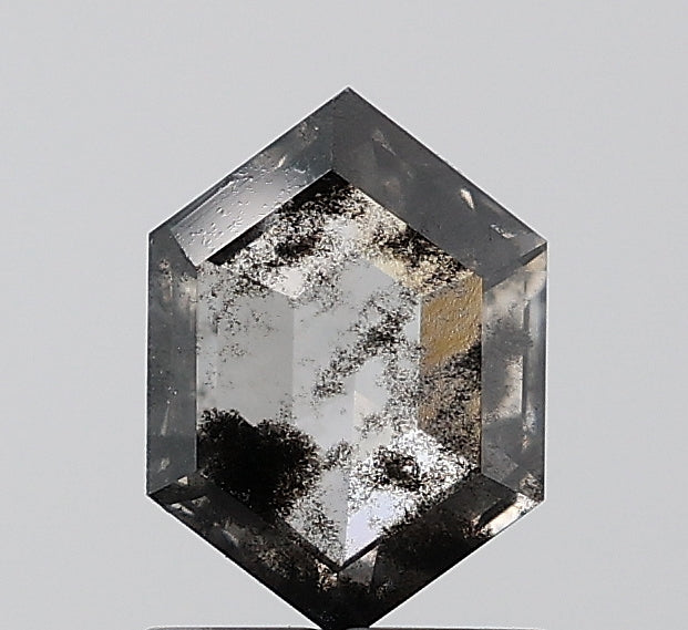 1.15 ct. Hexagon Stepcut Salt and pepper Lab Grown Diamond