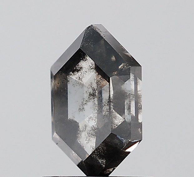 1.15 ct. Hexagon Stepcut Salt and pepper Lab Grown Diamond