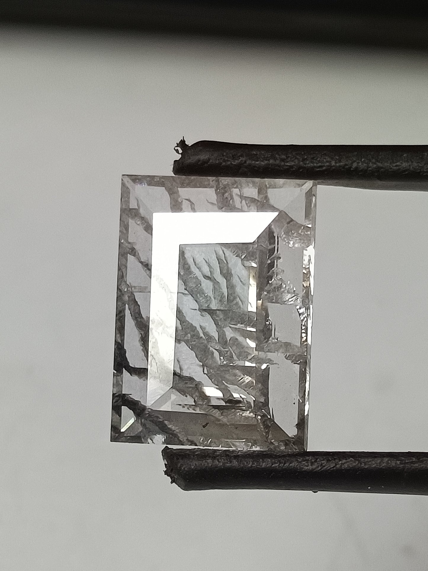 2.19 ct. Rectangle cut Salt and papper fire 🔥 pattern diamond