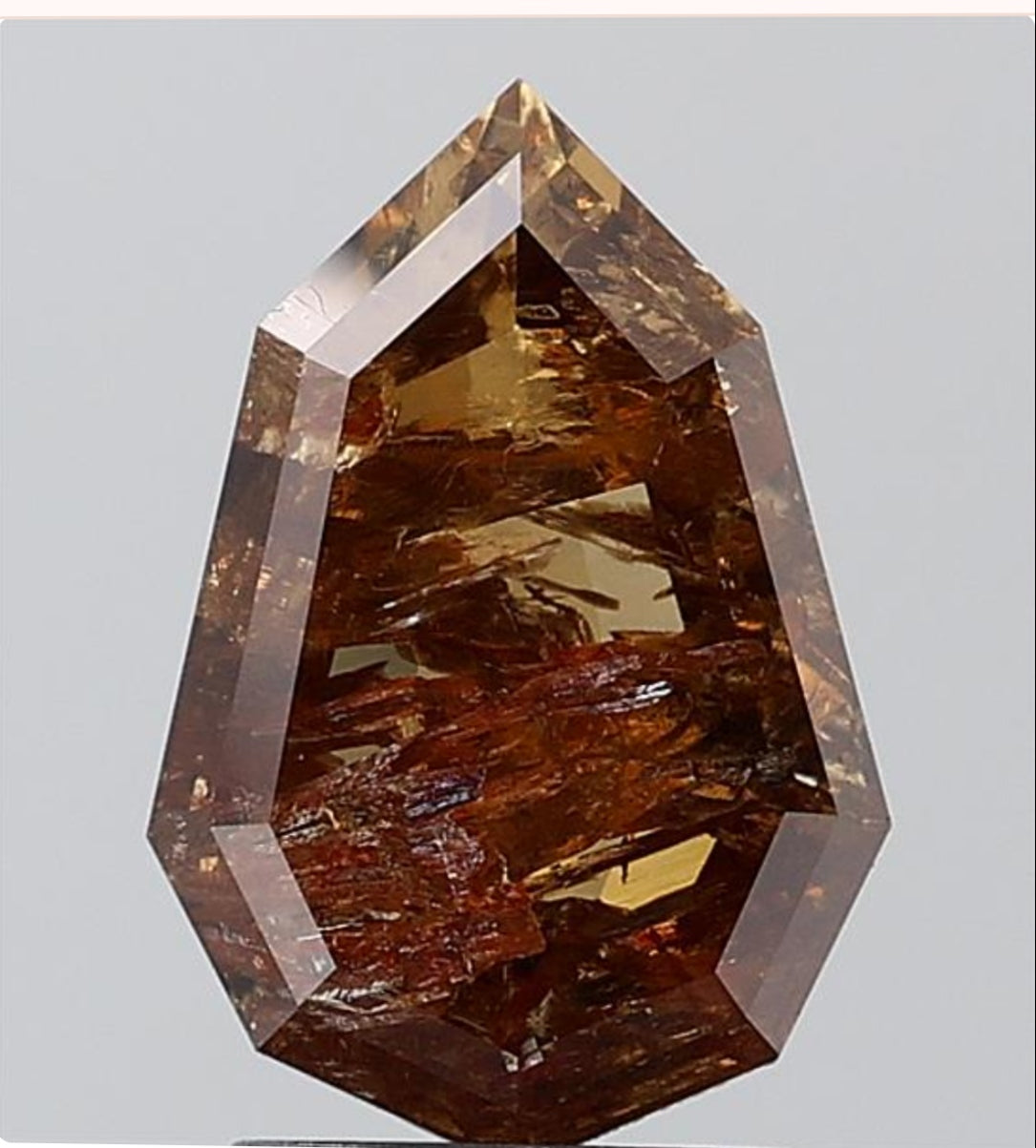 2.29 ct. Pear Step Cut Natural Brown Colour Diamond