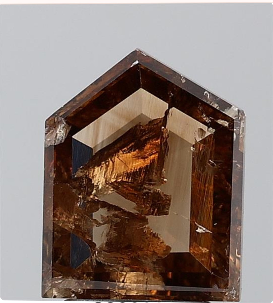 2.48 ct. Pentagon Step Cut Natural Brown Colour Diamond