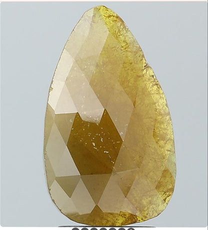 2.19 ct. Pear Mat Pattern Cut Natural yellow Colour Rustic Diamond