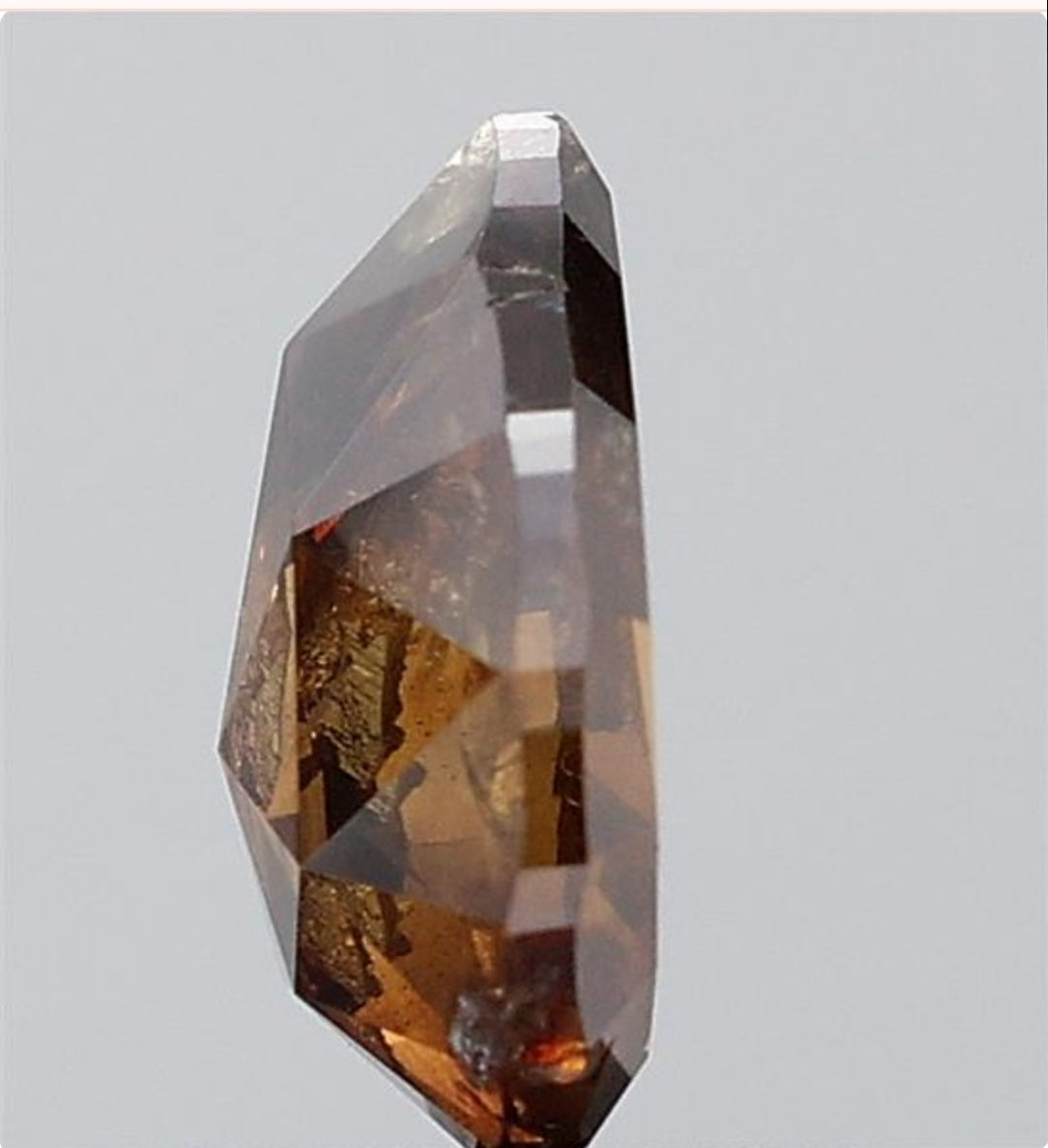 1.25 ct Pear Rose Cut Natural Brown Colour Diamond