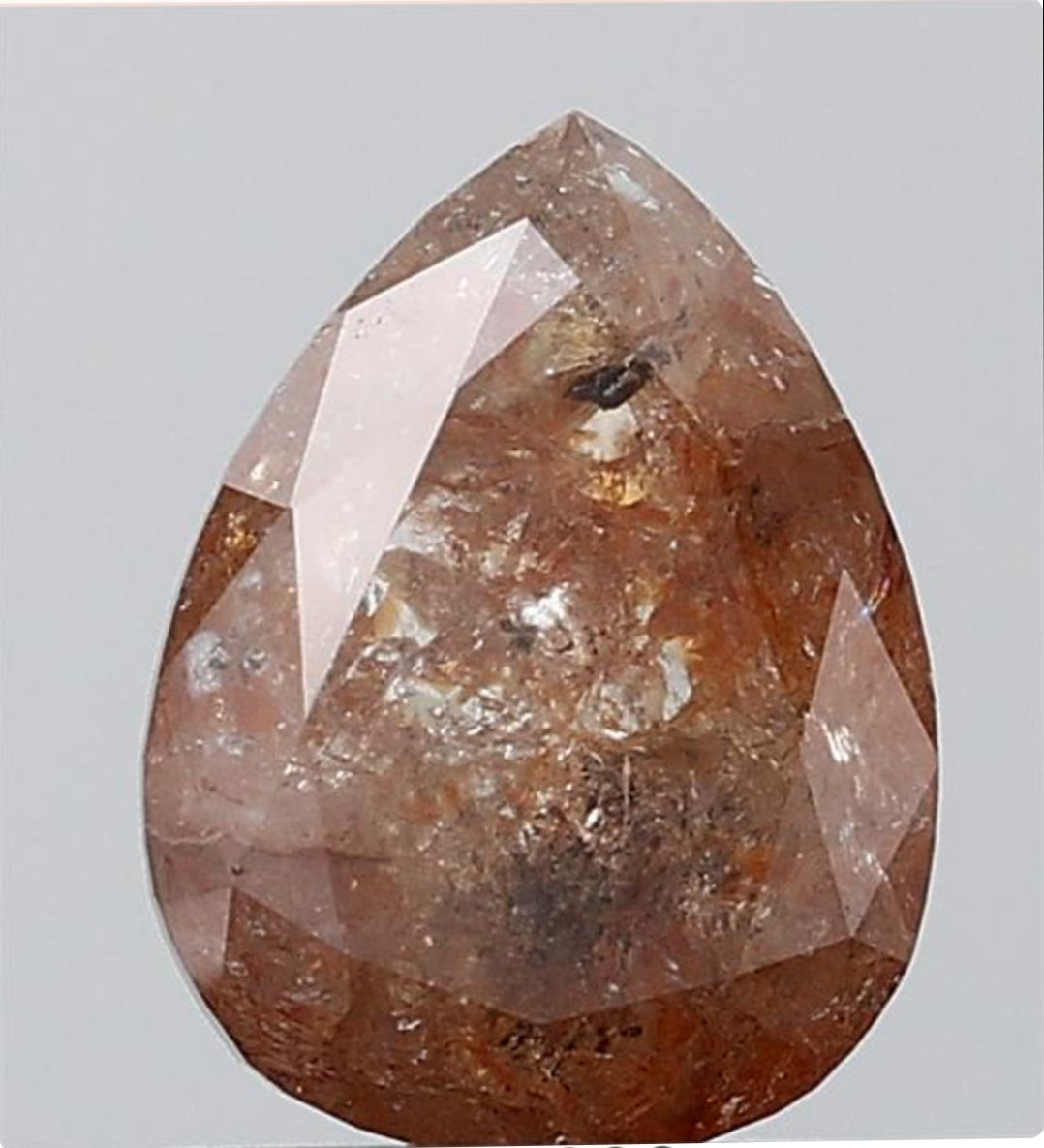 1.18 ct. Pear Rose Cut Natural Red Colour Rustic Diamond