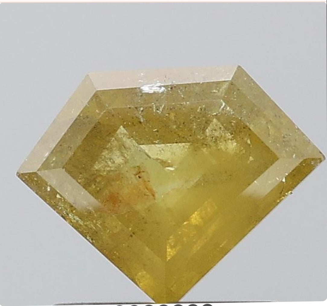 1.03 ct. Pentagon Step Cut Natural yellow Colour Rustic Diamond