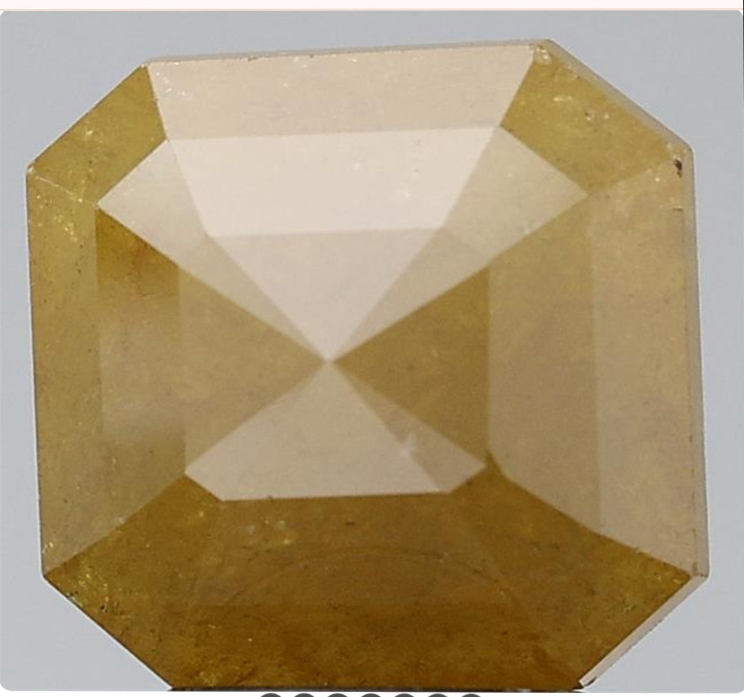 3.81 ct. Cushion Step Cut Natural yellow Colour Rustic Diamond