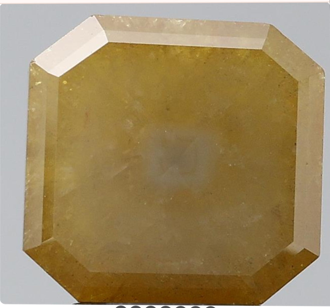 3.81 ct. Cushion Step Cut Natural yellow Colour Rustic Diamond