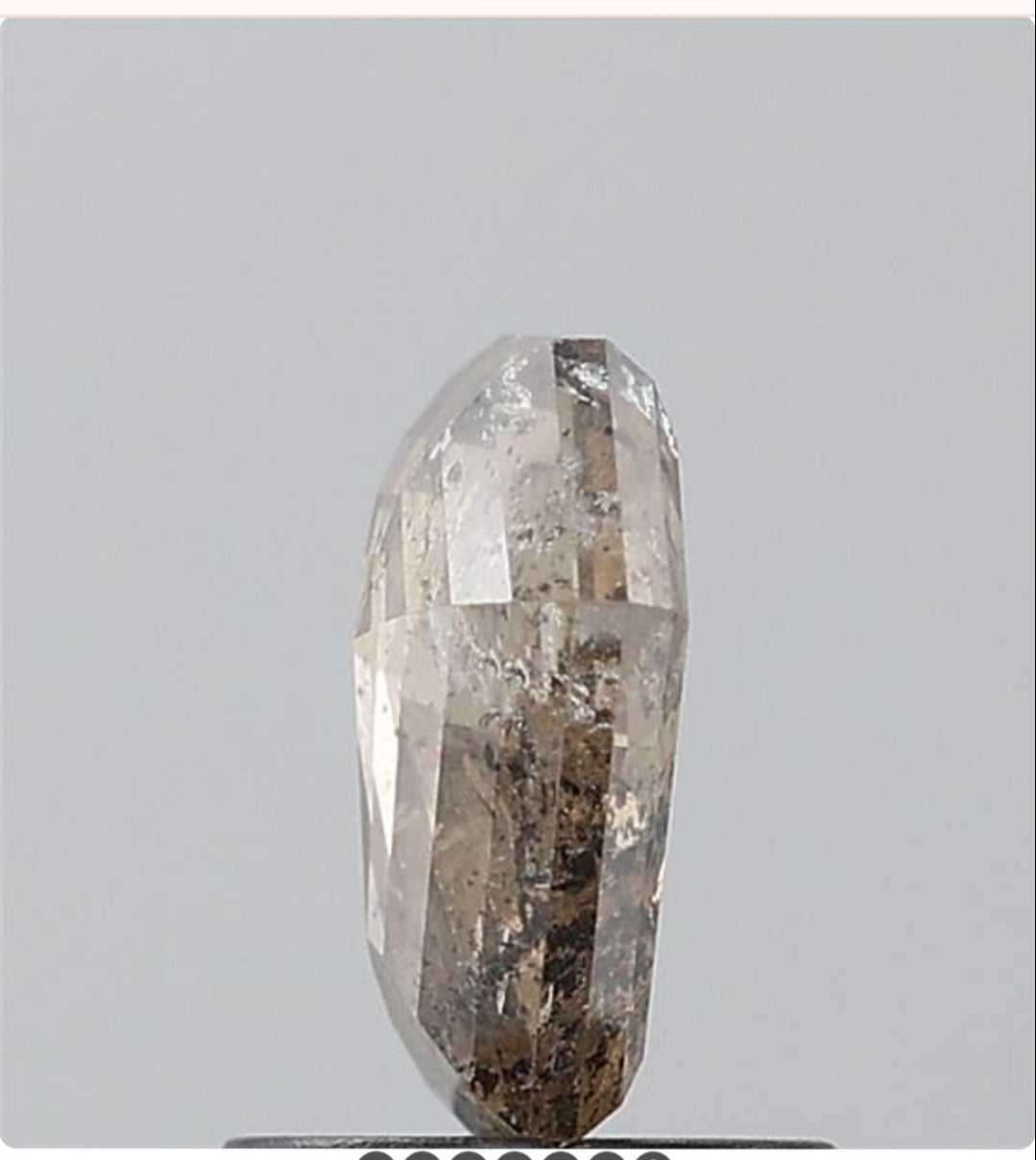 1.37 ct. Coffin Cut Natural Salt and pepper Diamond