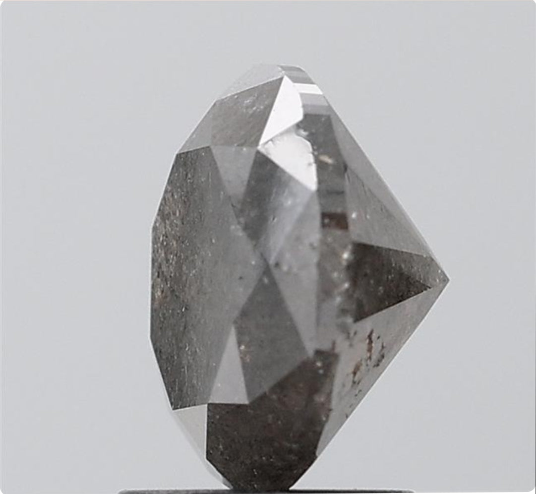 2.60 ct. Round Brilliant Cut Natural Salt and pepper Diamond