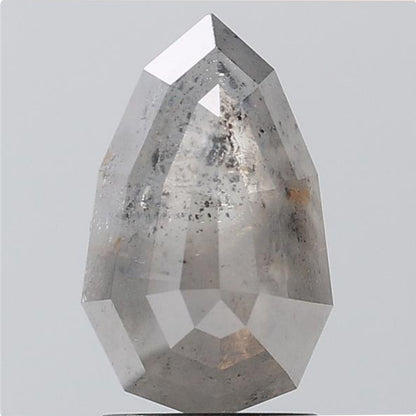 2.73 ct. Pear Step Cut Natural Salt and pepper Diamond