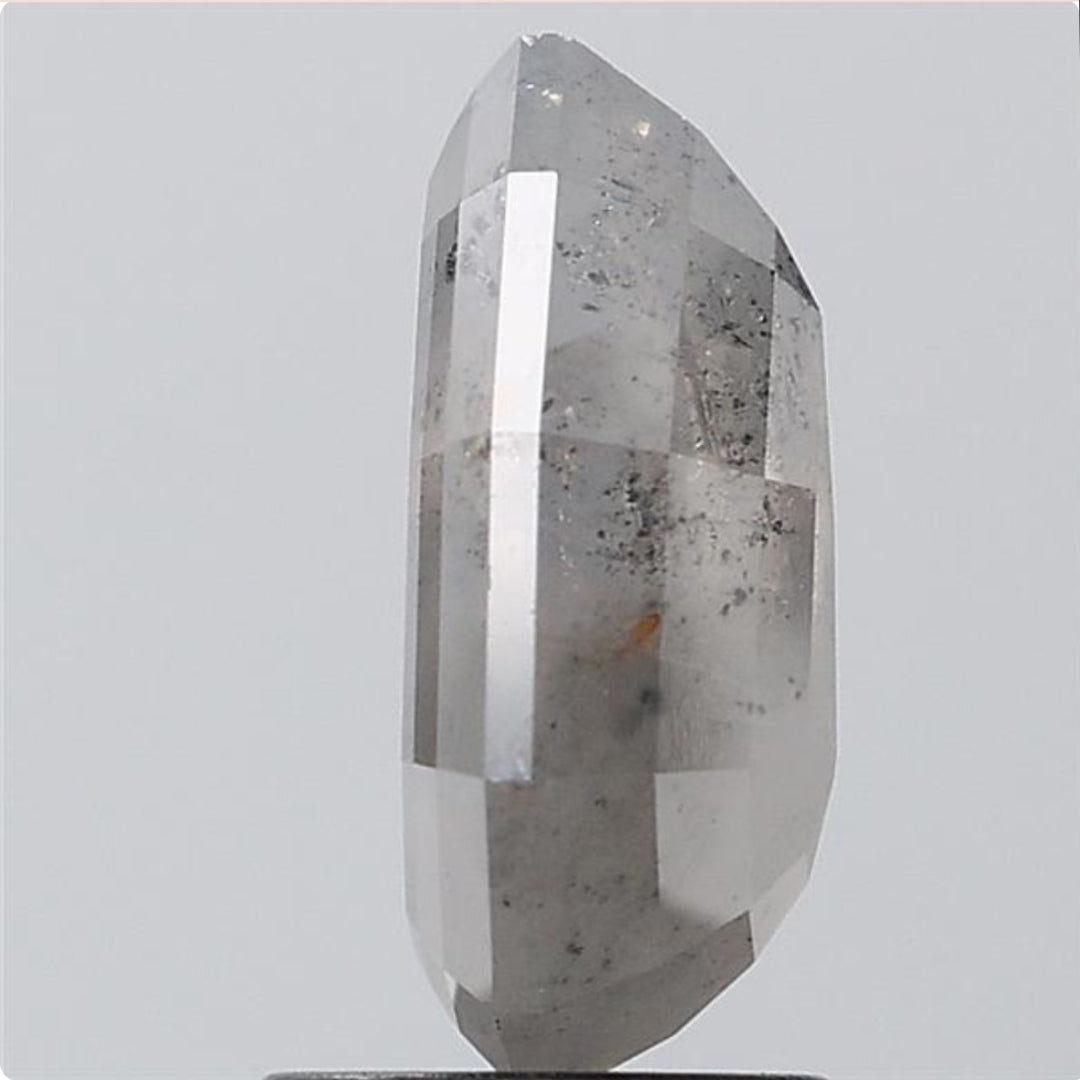 2.73 ct. Pear Step Cut Natural Salt and pepper Diamond