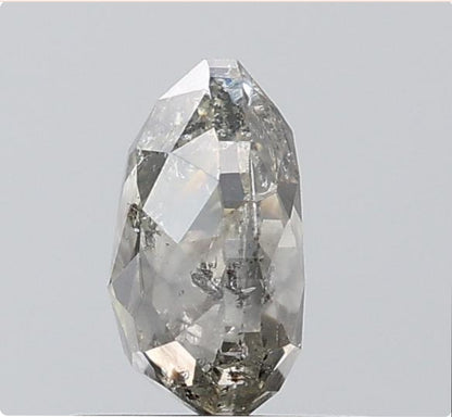 1.03 ct. Pear Rose Cut Natural Salt and pepper Diamond