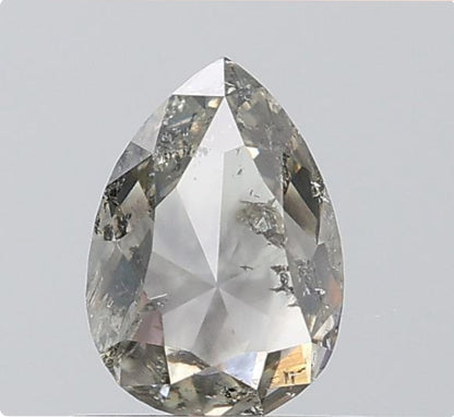 1.03 ct. Pear Rose Cut Natural Salt and pepper Diamond